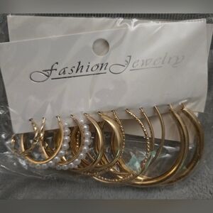 Earrings Set Fashion Gold Hoops Set Of 6
